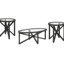 Table basse moderne en verre avec structure en bois de peuplier massif et plateau trempé pour la salle d'attente - facile à nettoyer, capacité de soutien de 250 lb, trépied simple, motif de rayures de loisirs, structure stable
