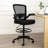 Dea Drafting Stool Chair, Flip-Up Arms, Black Mesh, Chrome Footring-118318908