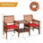 Acacia Wood Loveseat with Table