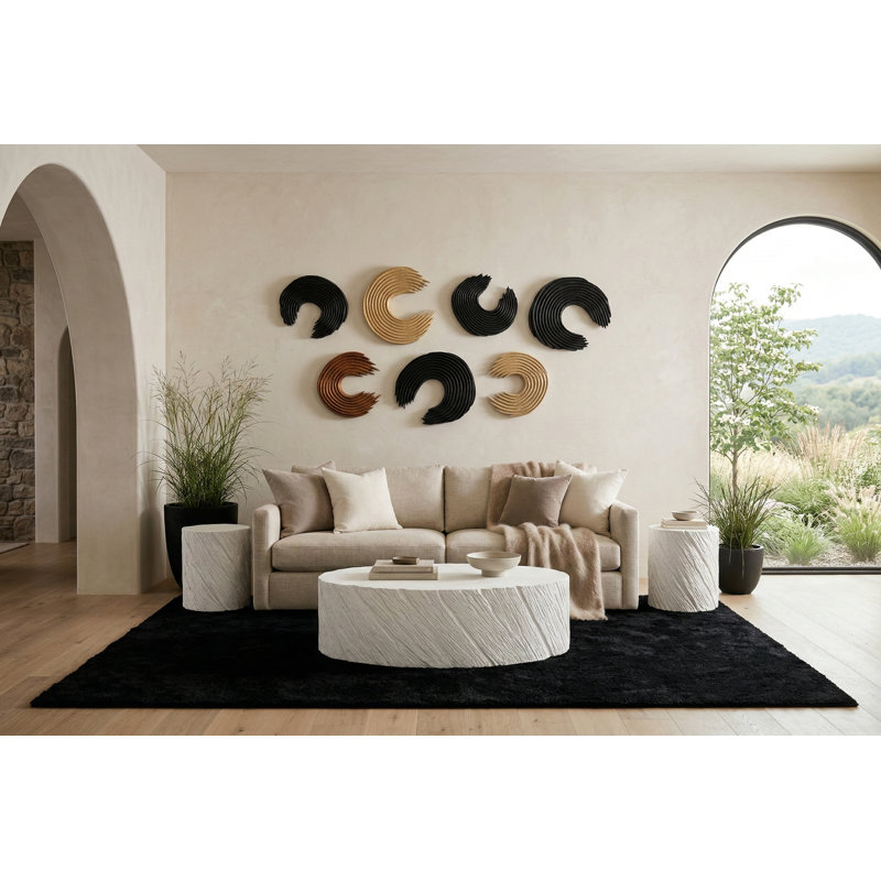 Shear Coffee Table, Rectangle, White Stone, 17" H x 54" W x 34" D