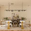 78 Inch Dining Table With H-Shaped Wood Base And Polished Gold U-Shaped Base-1966993978