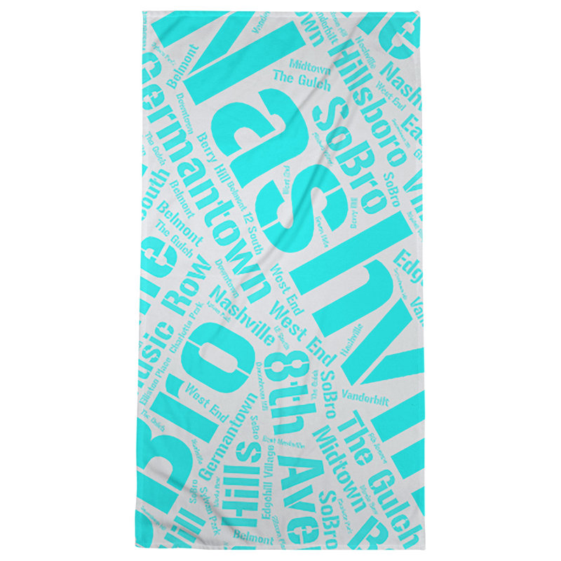 Bath Towel, Cyan, Poly/Cotton, Nashville