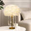 Lampe de table en plumes roses-2081080217