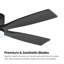Ventilateur de plafond 48 po à 5 pales encastré avec télécommande, 3 ampoules à DEL à intensité variable avec mémoire, moteur CC réversible ultra silencieux-1000319347-1000319349