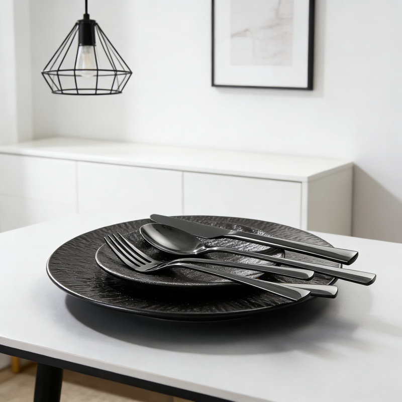 Ensemble de couverts 40 pièces en acier inoxydable pour 8 personnes, ensemble de couverts forgés 18/10 avec finition miroir, lavable au lave-vaisselle pour la maison, le restaurant et les réceptions
