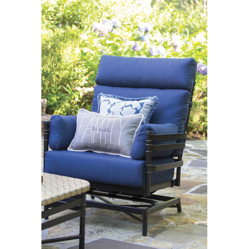 Lancaster Outdoor Ottoman, Cast Ash Sunbrella® Plainweave