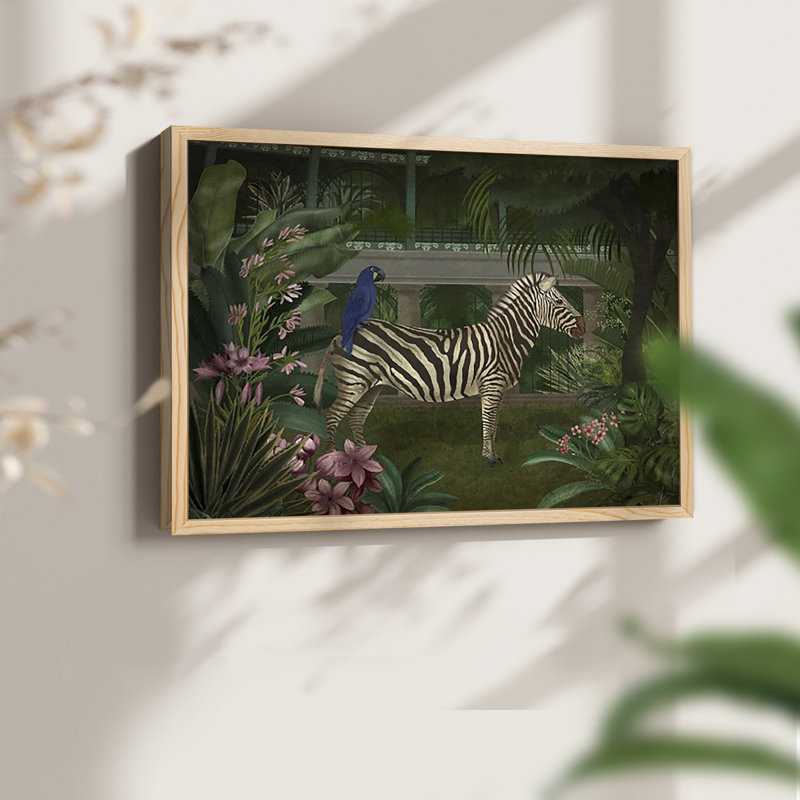 Zèbre en serre - reproduction encadrée, Naturel, H 11 po x l 14 po