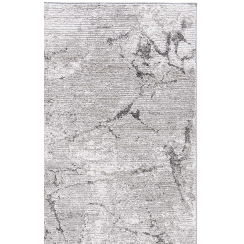 Tapis gris tissé à la machine, Rectangle 8 pi x 10 pi