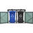 Galvanized Steel Garbage Bin House - Stores 2 Cans, 49.18 In Height, Rust-, Ventilated Iron Shed For Yard Use Trash 31.75 Width, Rust, Lockable