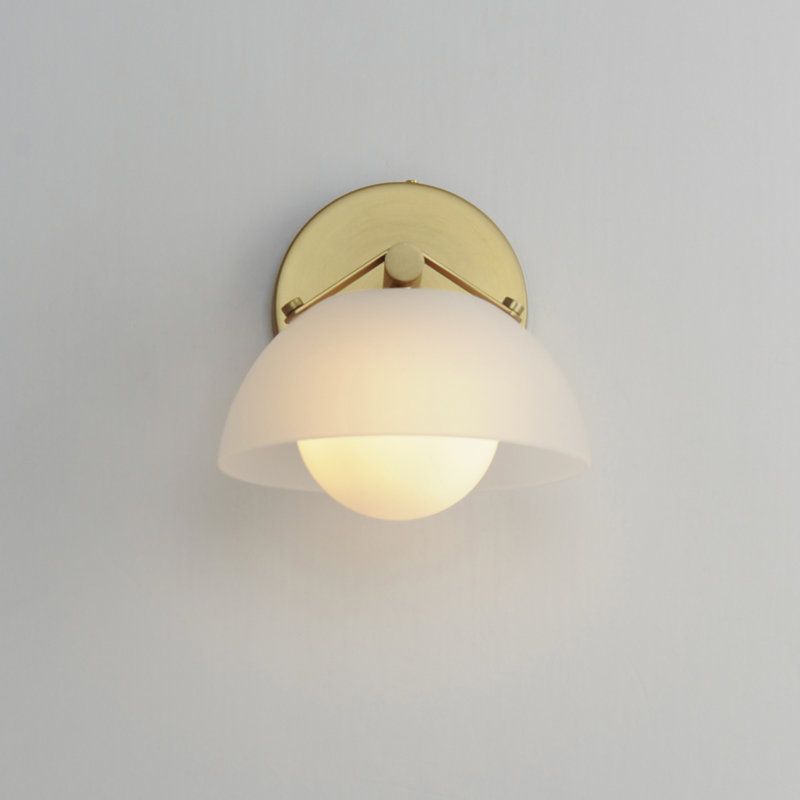 Domain 1 - Light Armed Sconce, Frost, Brass