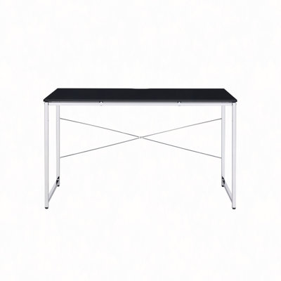 Black & Chrome Finish Writing Desk