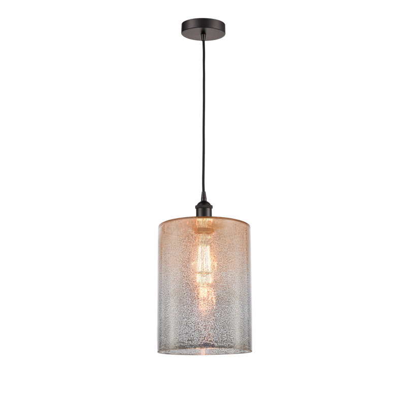 Luminaire suspendu cylindrique à 1 lumière Malcolm, H 15,75 po x l 9 po x P 9 po, Bronze huilé, Mercurisé
