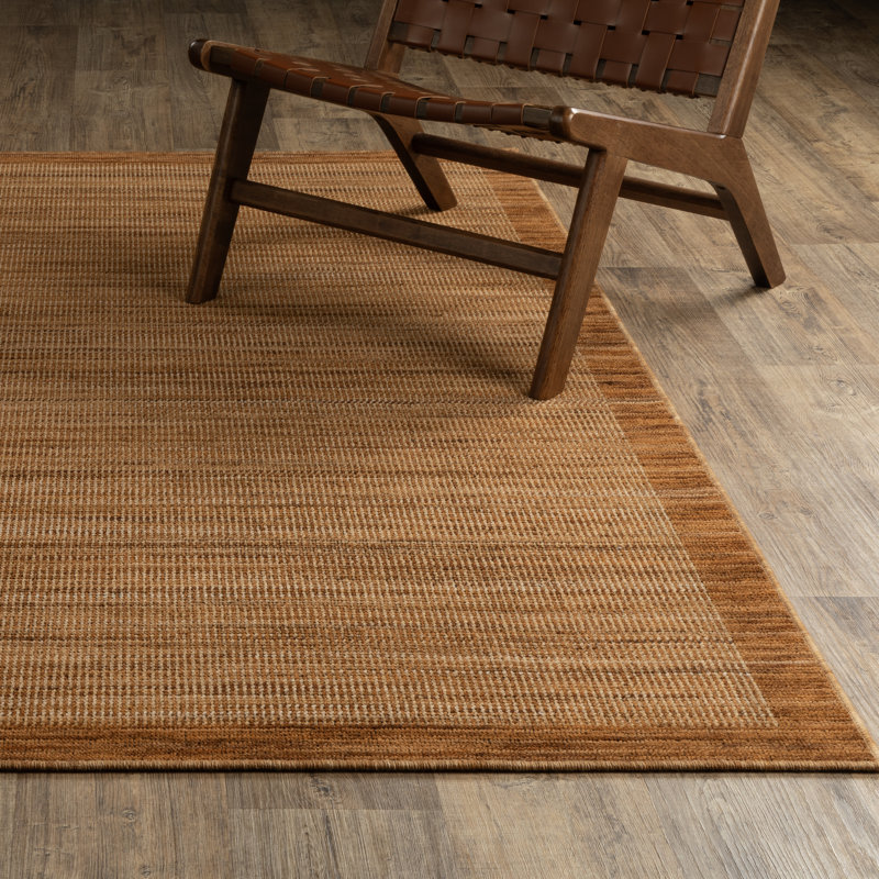 Tapis brun / rouille en laine Weston, Brown, Rectangle 3 pi 3 po x 5 pi