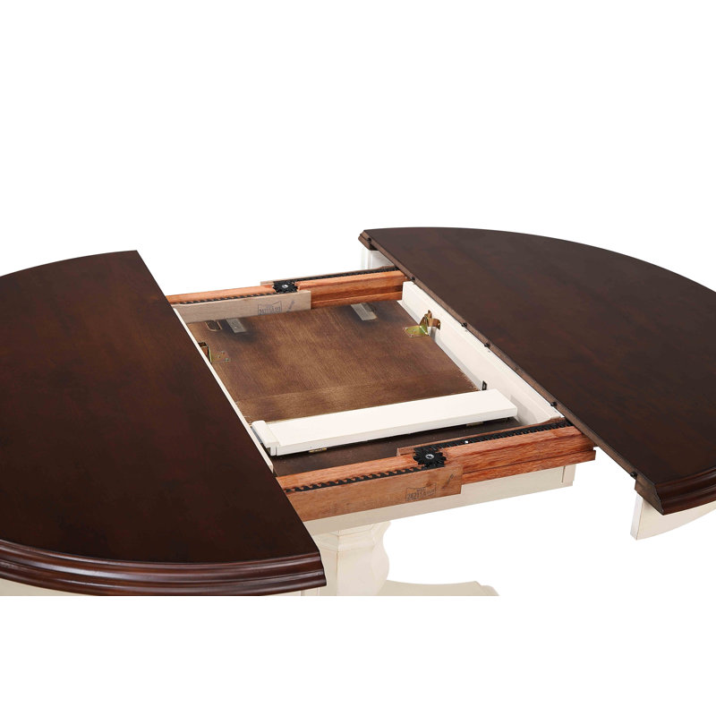Azura Extendable Solid Wood Dining Table, Antique White