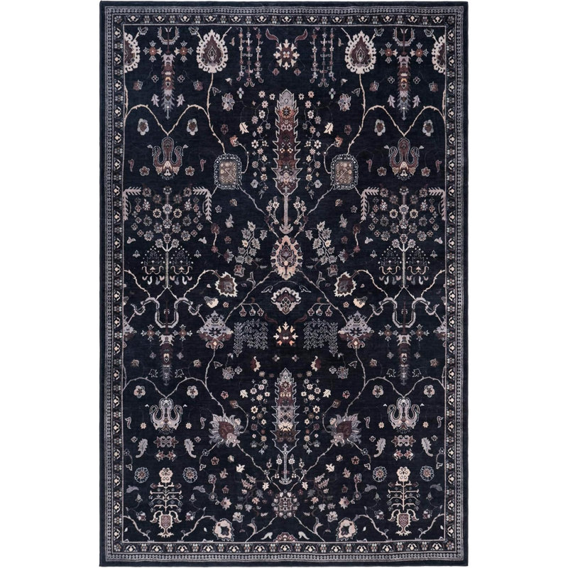 Tapis d'intérieur / beige lavable à la machine Claros de 2 pi x 3 pi Claros, Rectangulaire 2 pi x 3 pi