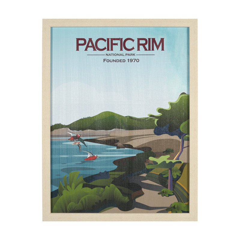 Pacific Coast GO (XL), reproduction d'art encadrée à la main, H 43 po x l 33 po, Cadre d'angle fermé brun / blanc