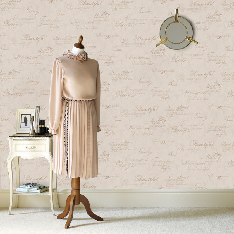 Boutique Concrete Script Textured Plain Wallpaper, Gold