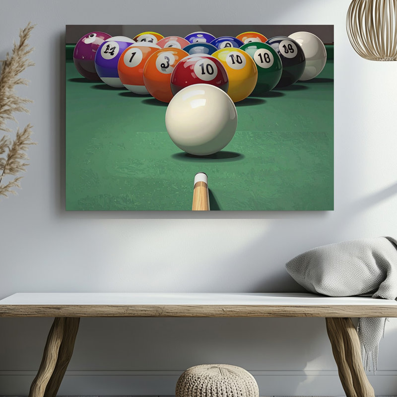 Toile murale billard Break Vibrant Table de billard, H 30 po x l 40 po