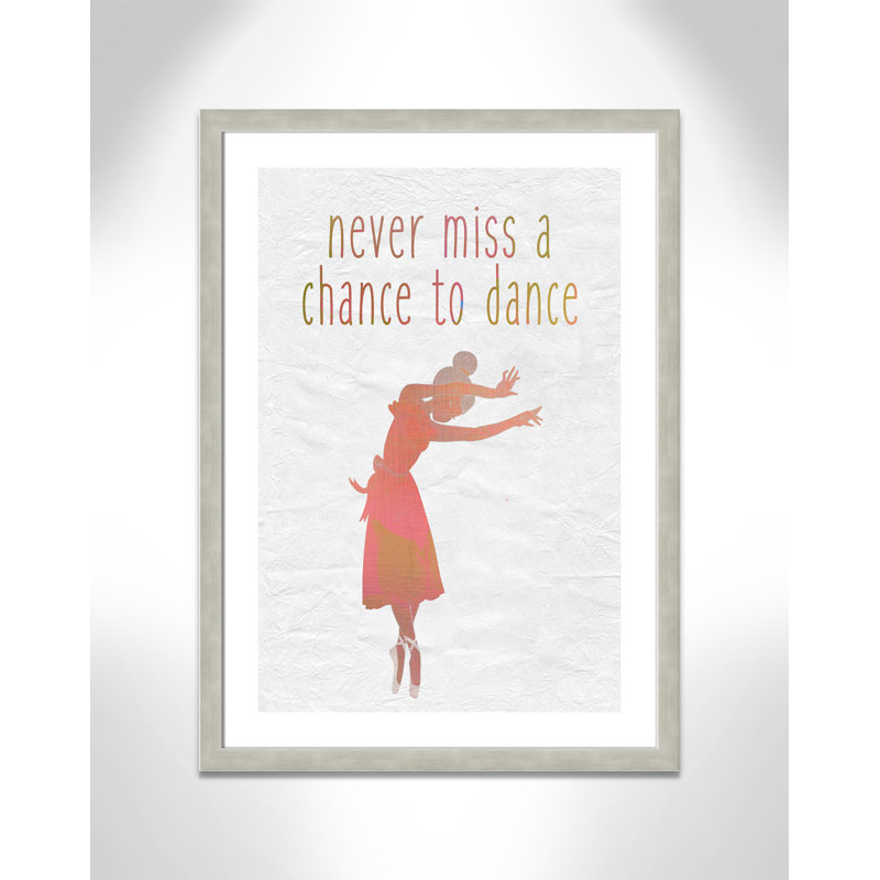 Impression sur papier Dance B, H 34,5 po x l 24,5 po x P 0,6 po, Encadré plat argent chaud