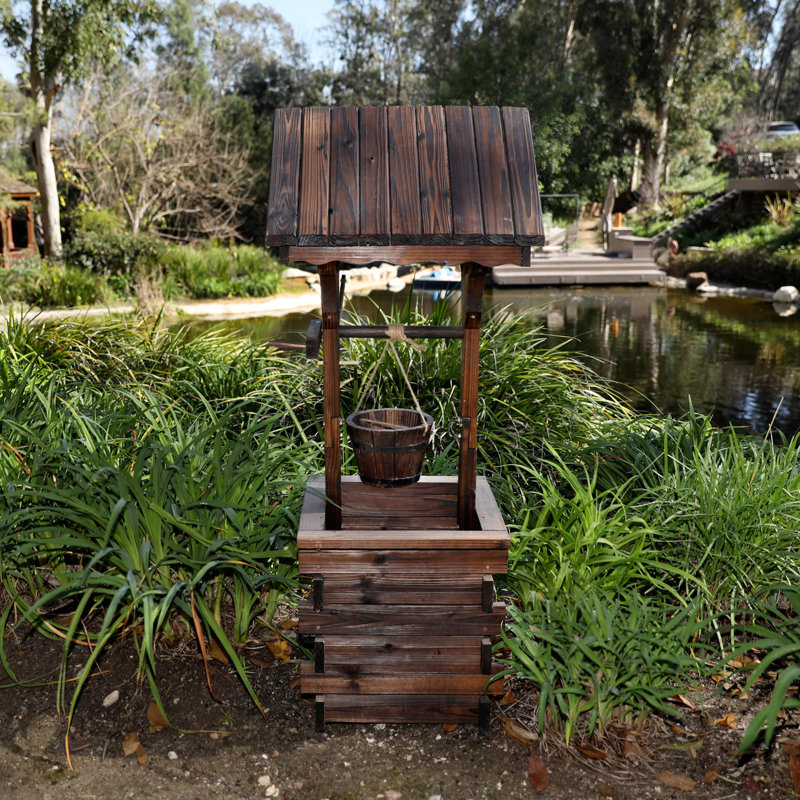 Plante décorative en bois et fleur Ebersole, Brun brûlé