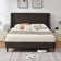 Melaya Wingback Upholstered Platform Bed Frame