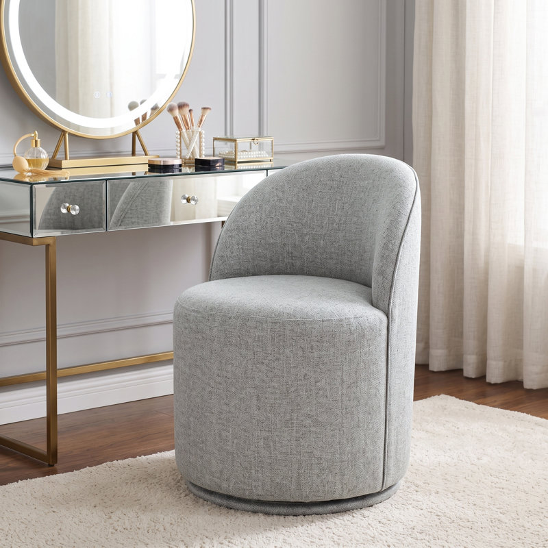 Chaise de bureau Burney, Tissu gris pâle