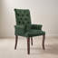 Upholstered Chenille Fabric Accent Dining Chair, Elegant Tufted Club Dining Room Armchair-1116116460