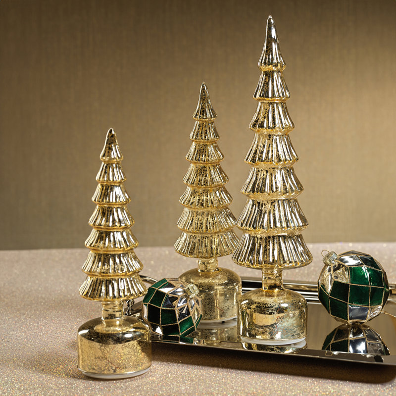 Arbre de table Merrigan, H 11,75 po x l 3,5 po x P 3,5 po, Or antique
