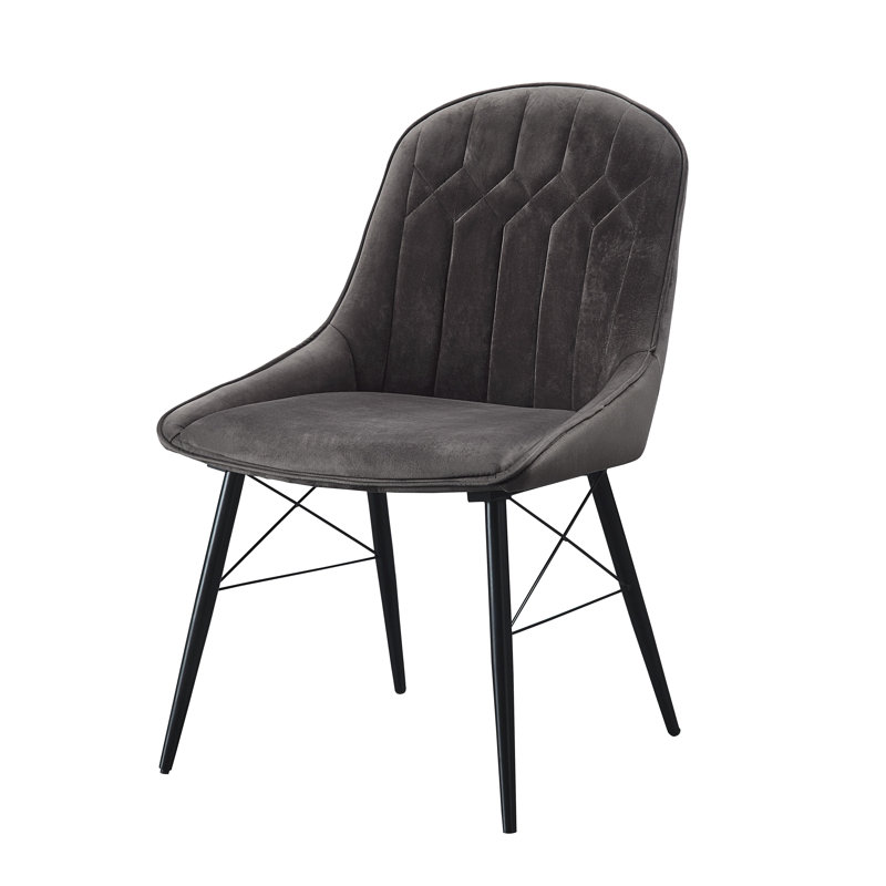 Chaise d'appoint rembourrée Belview en gris et noir (ensemble de 2)