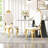 Luxury Dining Chair Set, Oval Carved Backrest, Polished Mirror Stainless Steel Legs-267781926-267781928