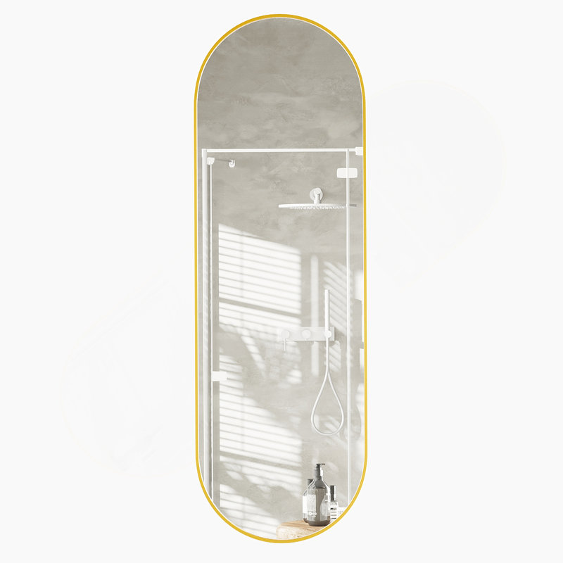 63 X 20 Inch Oval Full-Length Mirror, Rust-Proof Aluminum Frame, Clear HD Reflection For Home Decor, Gold