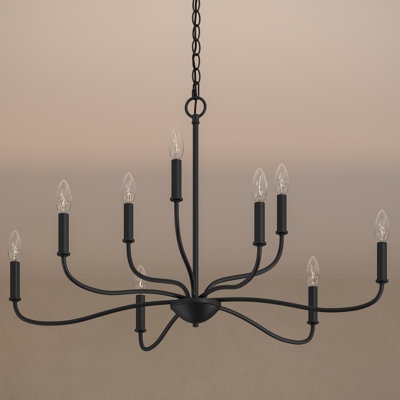 Lustre à 2 niveaux noir mat Ilia