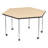 Structure Series Adjustable Height Mobile Hexagon Activity Table with Casters-51404006-51404007