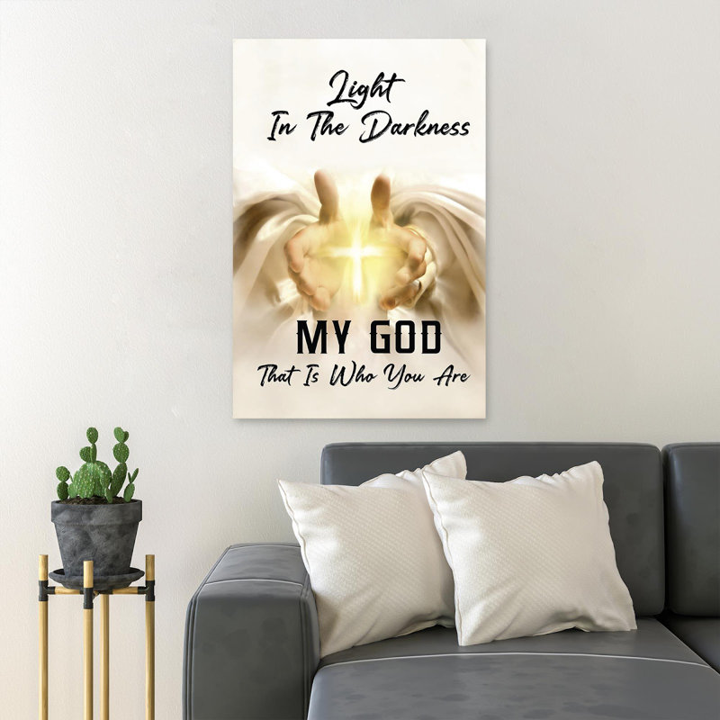 «The Light Of God - Light In The Darkness My God That Is Who You Are», reproduction d'art graphique sur toile tendue 1 pièce