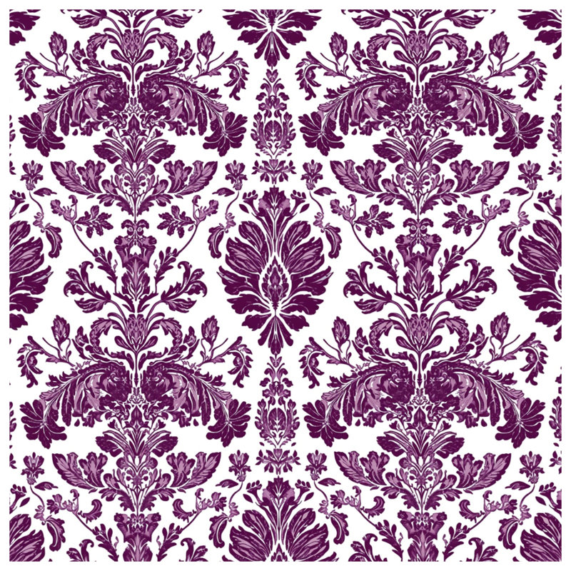 Édredon mauve à motif damassé mauve, Twin Extra Long