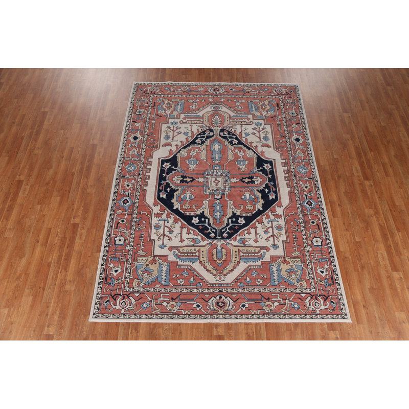 One-of-a-Kind Rectangle 7'0" x 9'9" New Age Rectangle Wool Area Rug in Ivory