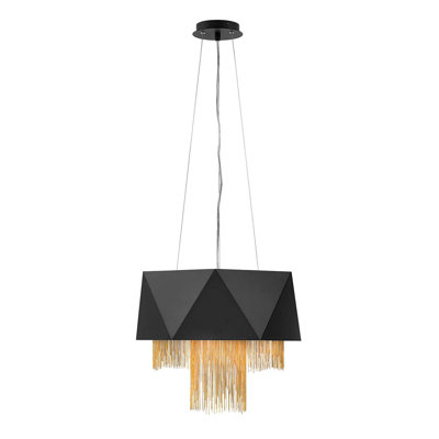 Troy 6 - Light Black Geometric Pendant