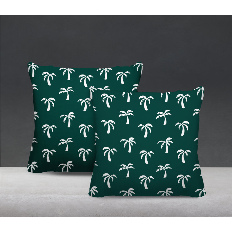 Housse et insert de coussin décoratif intérieur / extérieur en mélange de polyester, L 15 po x H 15 po, Émeraude