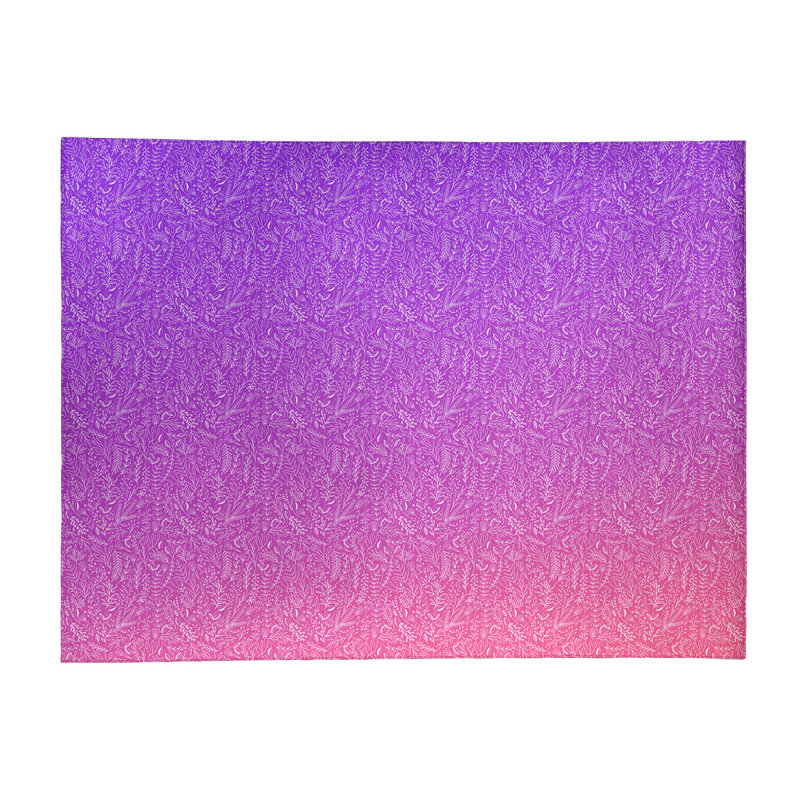 Tapis rose/mauve à ditsy floral dégradé, Rectangle 8 pi x 10 pi