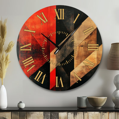 Angles of the Avant-Garde - Black Geometric Large Metal Wall Clock