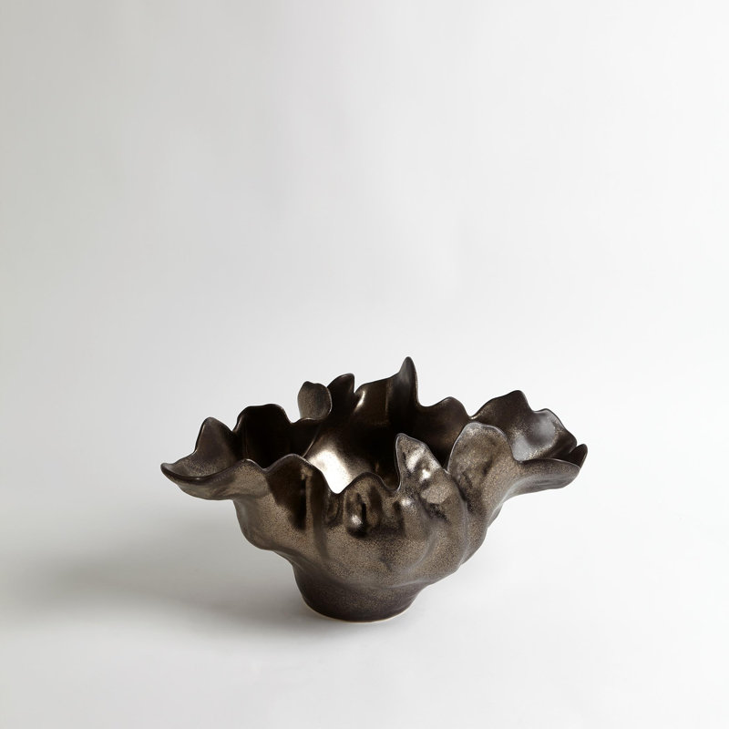 Meteor Decorative Bowl, Medium (10.5'' H x 22'' W x 12'' D), Bronze