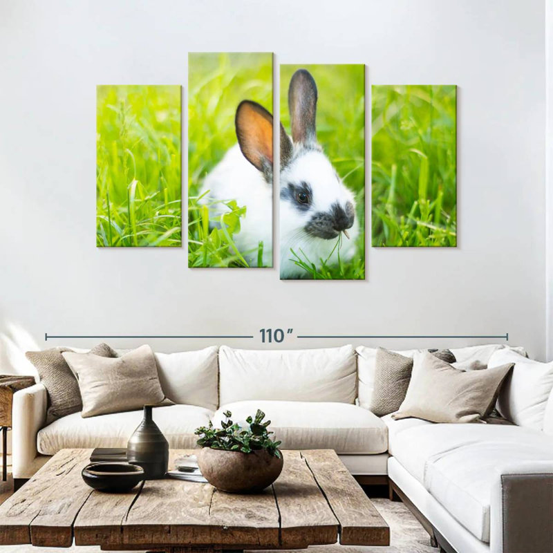 Brampt herbe grignotant le lapin, H 54 po x l 84 po