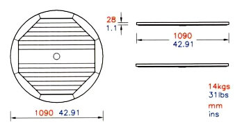 Serving Utensil, 2" H x 29" W x 29" D