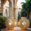 Ensemble de 2 lampes de table sans fil à piles de style marocain avec lumières de fées pour la décoration intérieure et extérieure