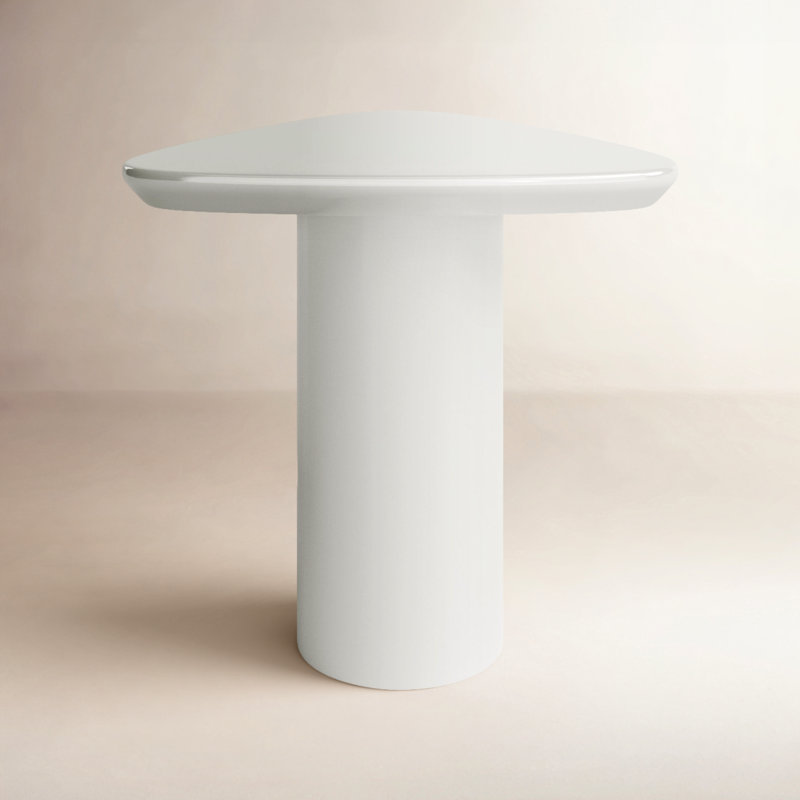 Table de bout Poetica Block, Laque ivoire blanche