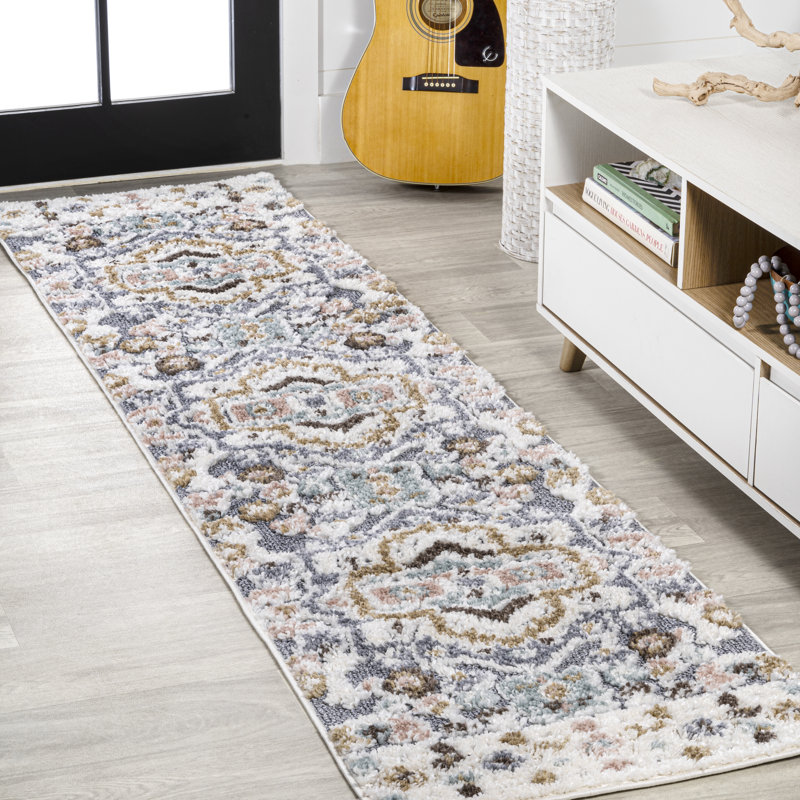 Klem Persian Medallion High-Low Multi Rug, Runner 2'2" x 8'