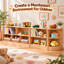 Étagère Montessori à 2 niveaux en bois d'hévéa 113,3 cm (L) x 30 cm (P) x 60 cm (H)