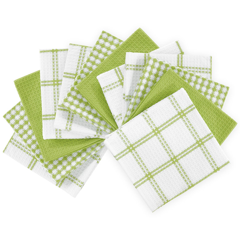 T-fal Flat Waffle Kitchen Dishcloth Set, Green