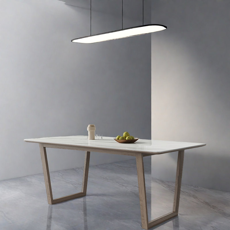 Rectangular modern simple family dining table, 29.52"H x 62.99"L x 35.43"W