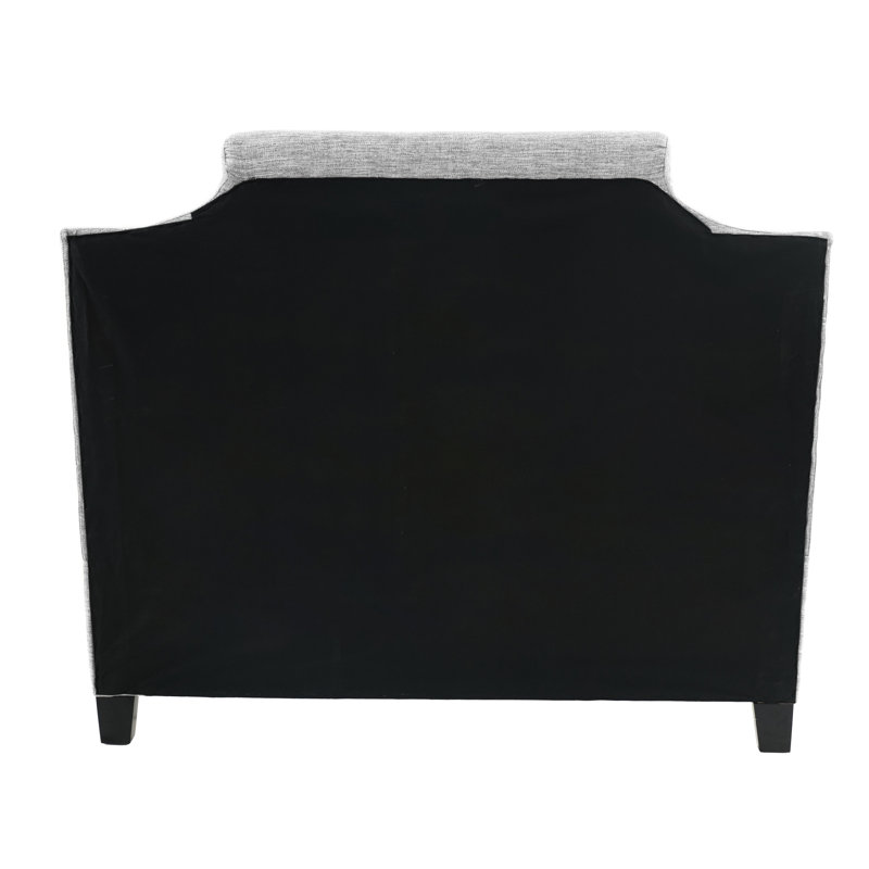 Élégant lit double en gris séduisant - Polyfibre et assemblage de cadre en bois robuste